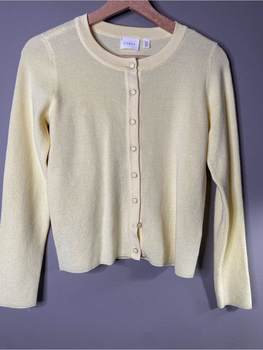 Cyrus Yellow Cardigan Sweater - Like new!